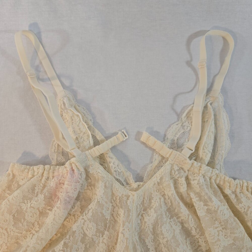 VICTORIA'S SECRET Y2K Fairy Lacy Sheer Ivory Babydoll Top Size M Never Worn! - Picture 15 of 16